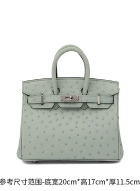 普洛克正品 进口鸵鸟皮鳄鱼皮铂金包真皮女手提包奢华紫色斜挎包