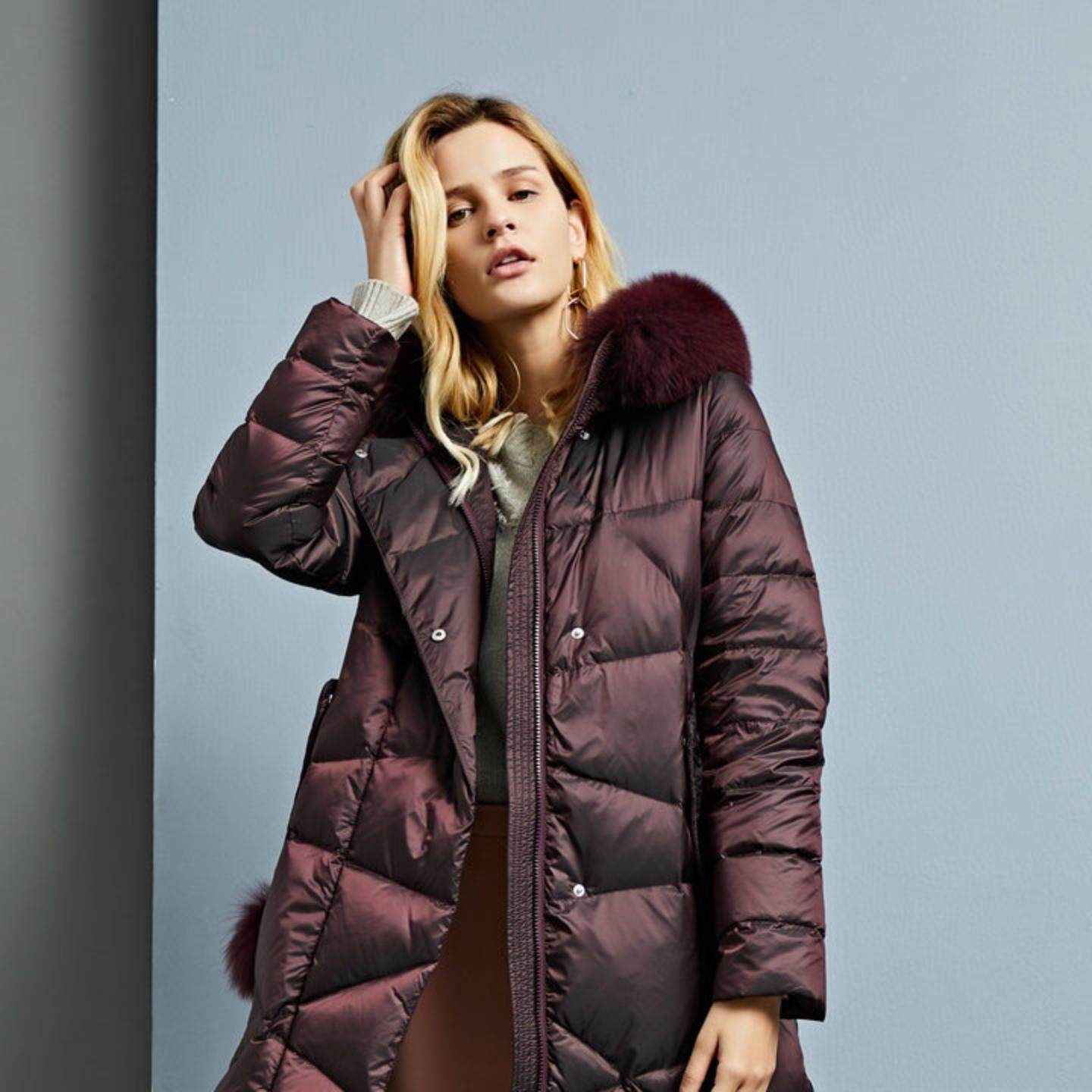 普洛克正品 女秋冬新品中长款高定面料羽绒服女90新国标鹅绒外套,女装/女士精品,羽绒服,淘宝优惠券,粉丝福利购,淘宝优惠卷