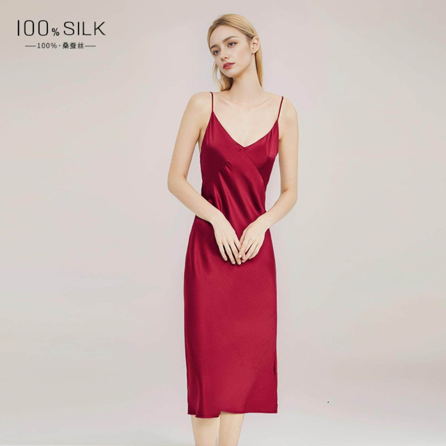 普洛克正品 桑蚕丝睡裙女100真丝吊带短裙性感露背薄款家居服 属,女士内衣/男士内衣/家居服,睡衣/家居服套装,淘宝优惠券,粉丝福利购,淘宝优惠卷