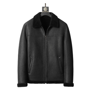 普洛克正品 男装皮草A级绵羊皮真皮皮毛一体皮衣男保暖休闲冬外套