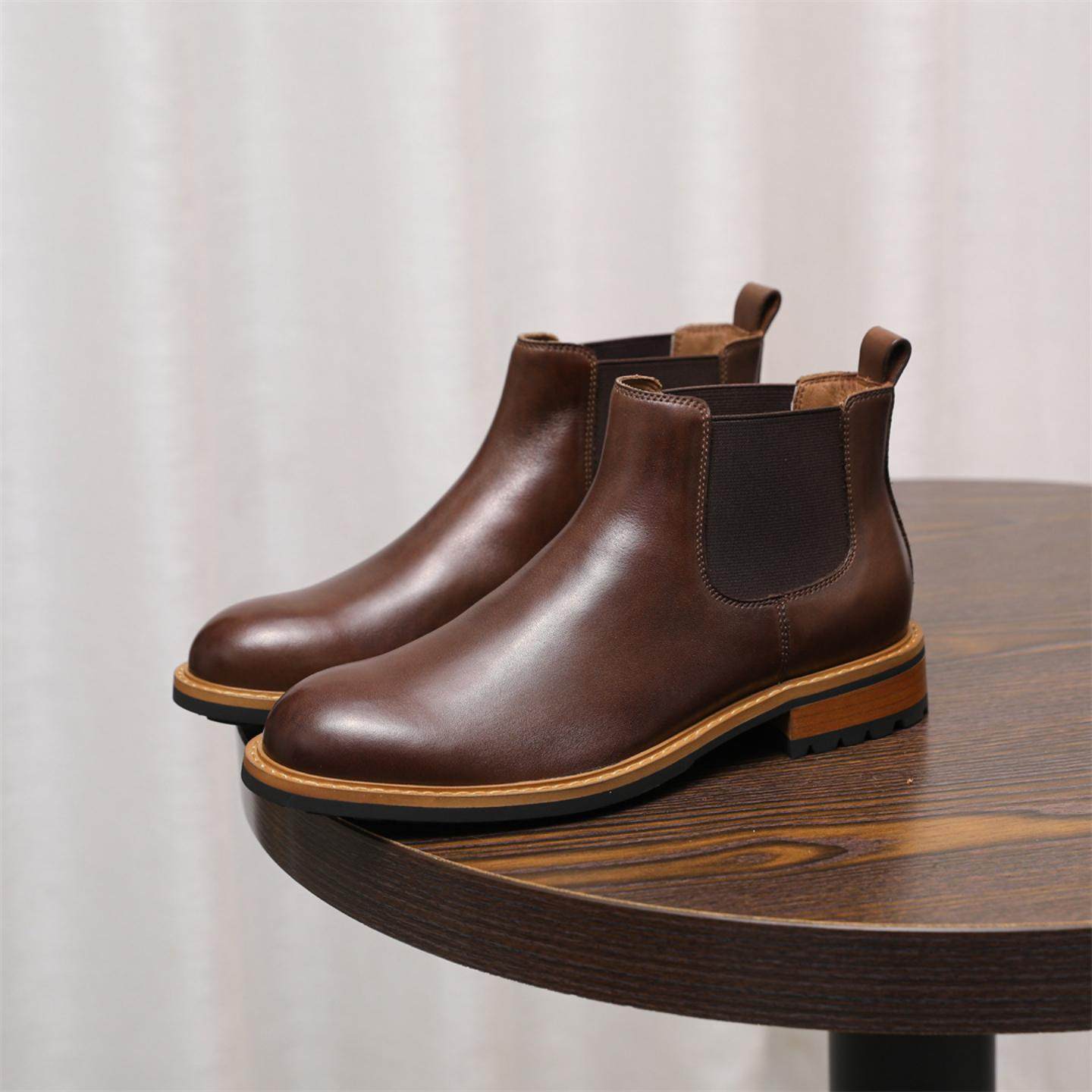 普洛克正品 真皮短靴商务休闲经典头层牛皮手工英伦男士高帮皮靴,流行男鞋,马丁靴,淘宝优惠券,粉丝福利购,淘宝优惠卷