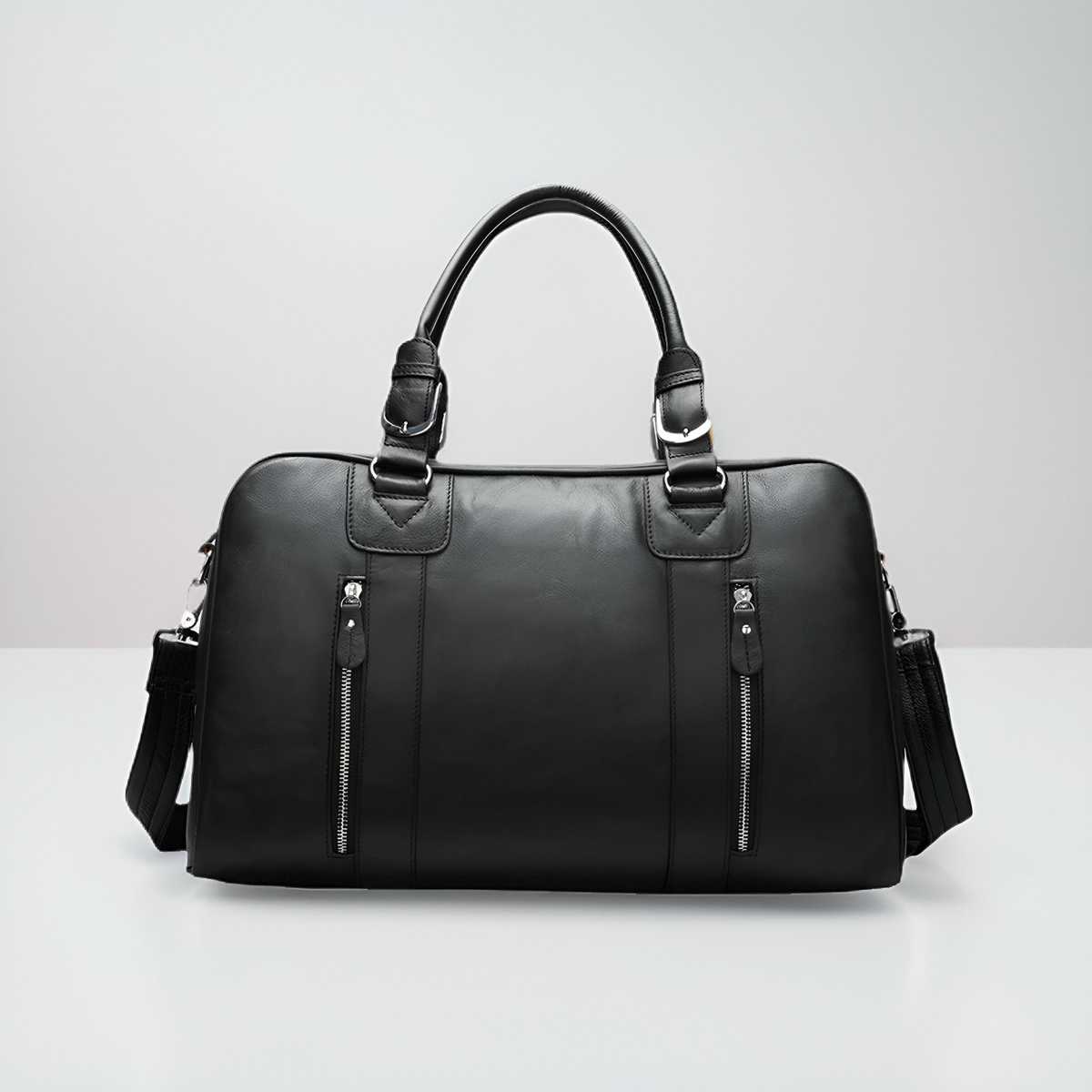 普洛克正品  大容量手提包大包手拎包黑色进口牛皮商务真皮包