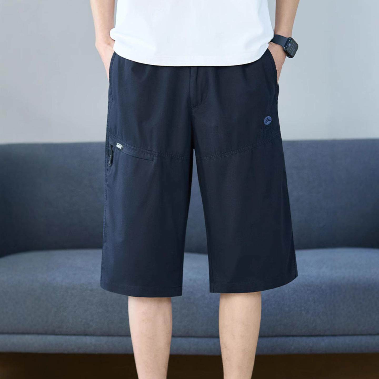 普洛克正品男裤 夏棉七分短裤大码宽松工装短裤直筒口袋休闲裤子