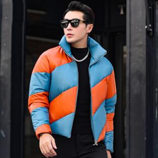 普洛克正品 真皮皮衣A级绵羊皮羽绒服立领短皮夹克上衣厚外套 男装