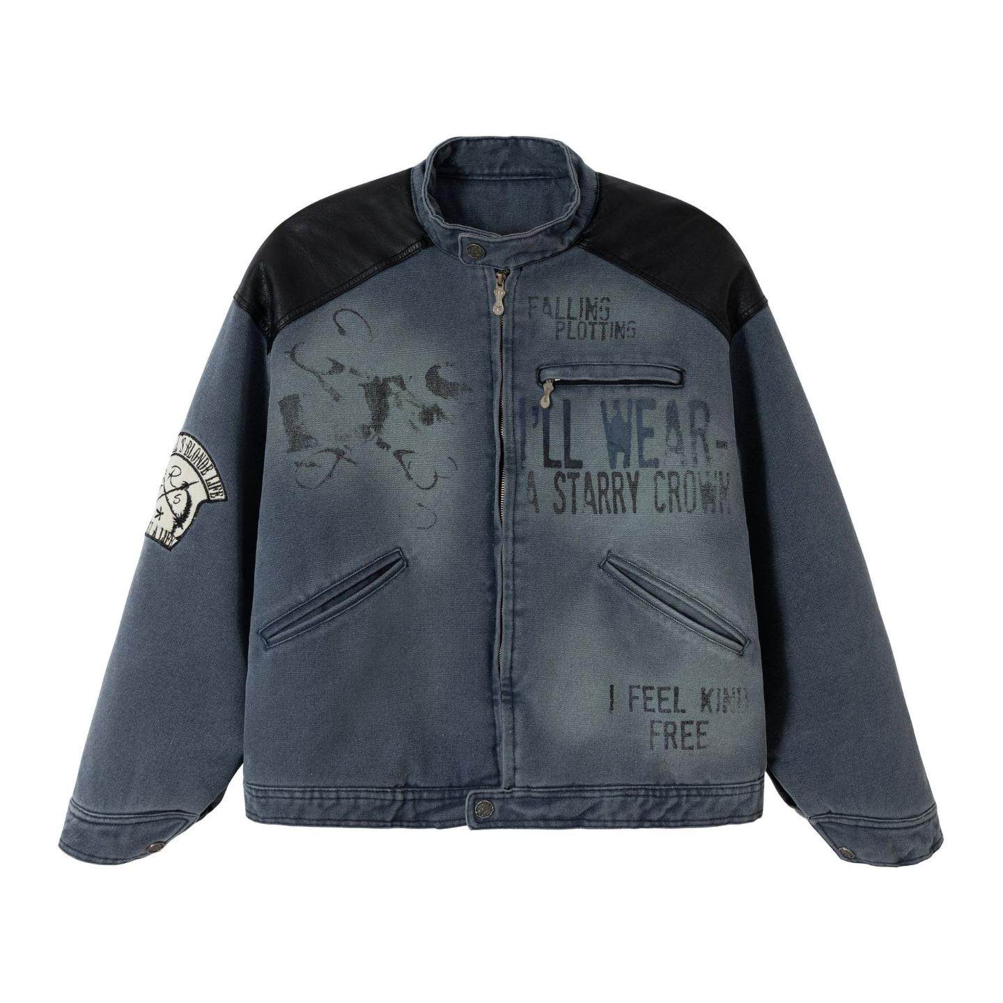 普洛克正品 新款做旧PU皮廓形立领棉服休闲男女潮牌机车保暖外套,童装/婴儿装/亲子装,棉袄/棉服,淘宝优惠券,粉丝福利购,淘宝优惠卷