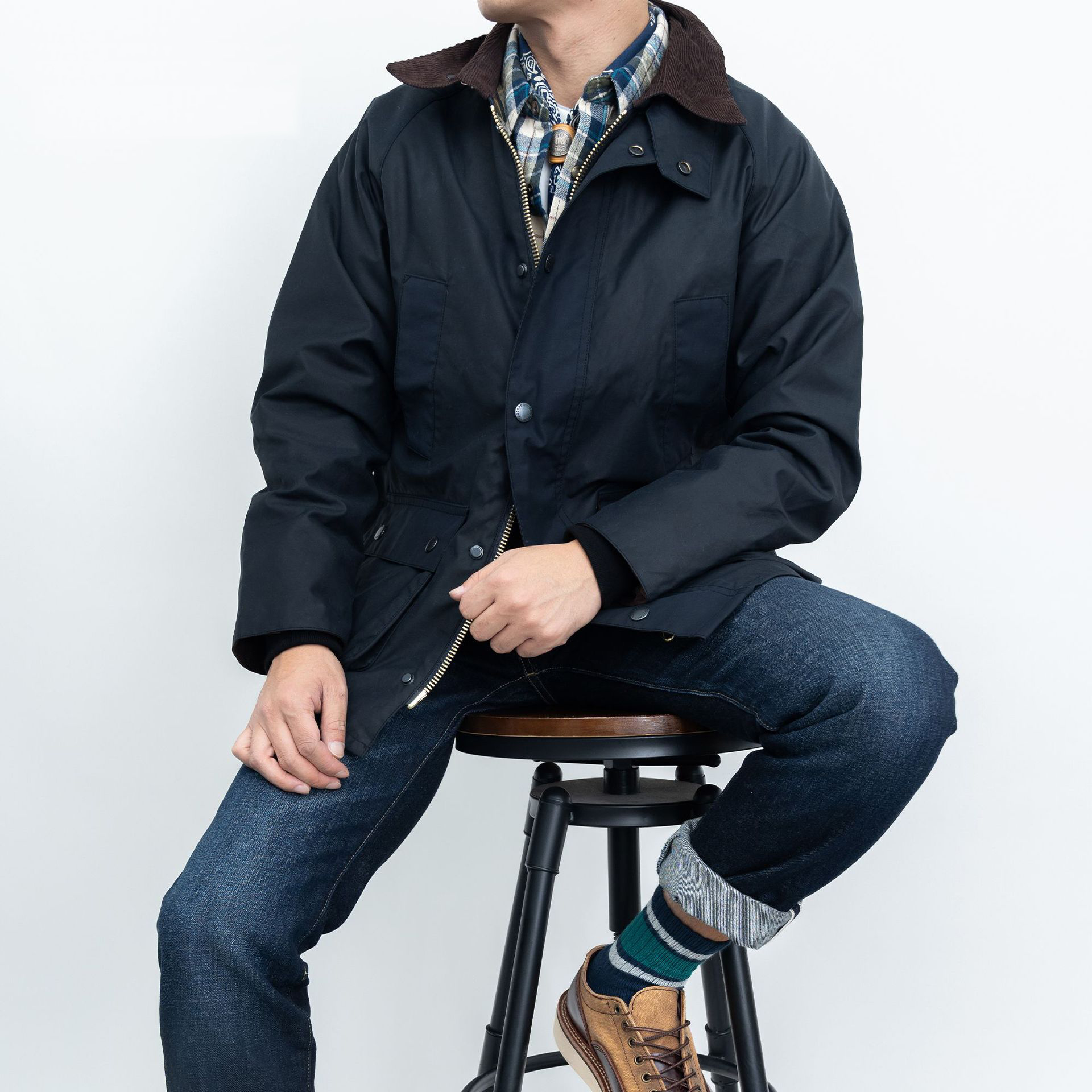 普洛克正品25新款春秋冬复古英伦男外套宽松油蜡猎装型男风衣外套