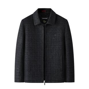 普洛克正品 春秋翻领皮夹克男士加肥加大码休闲皮衣商务褂子外套