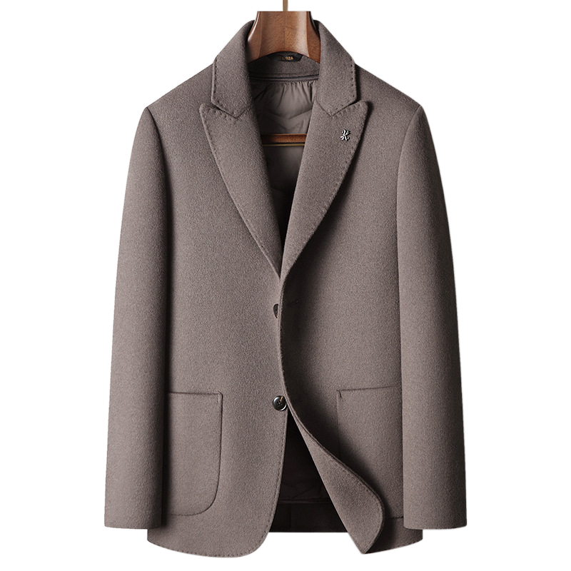 普洛克正品 羊毛90白鹅绒男羽绒服西装秋冬加厚可脱内胆商务外套