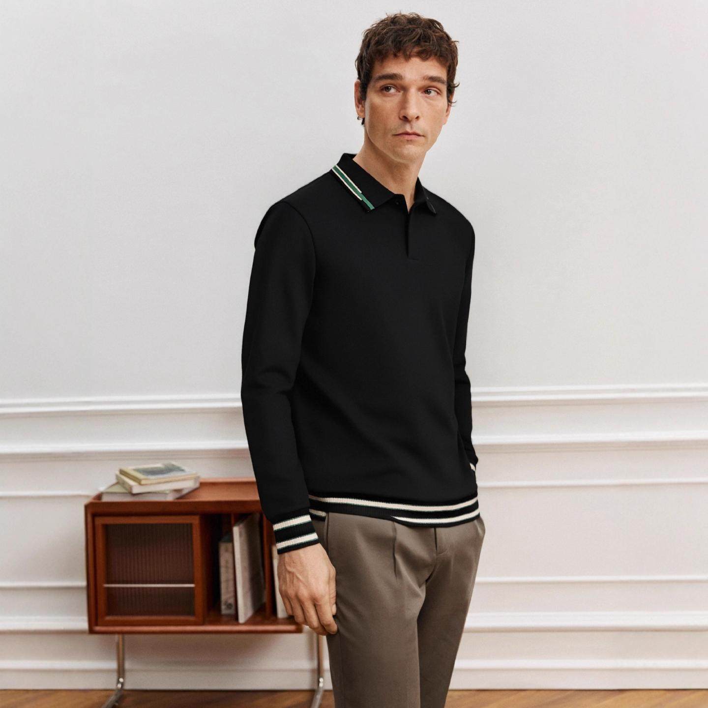 普洛克正品 长袖t恤男款春秋新款宽松休闲内搭打底针织衫卫衣上衣