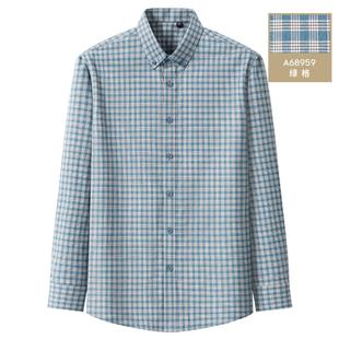 格子新款 衬衣寸衫 磨毛格衬衫 商务休闲中青长短袖 男士 普洛克正品