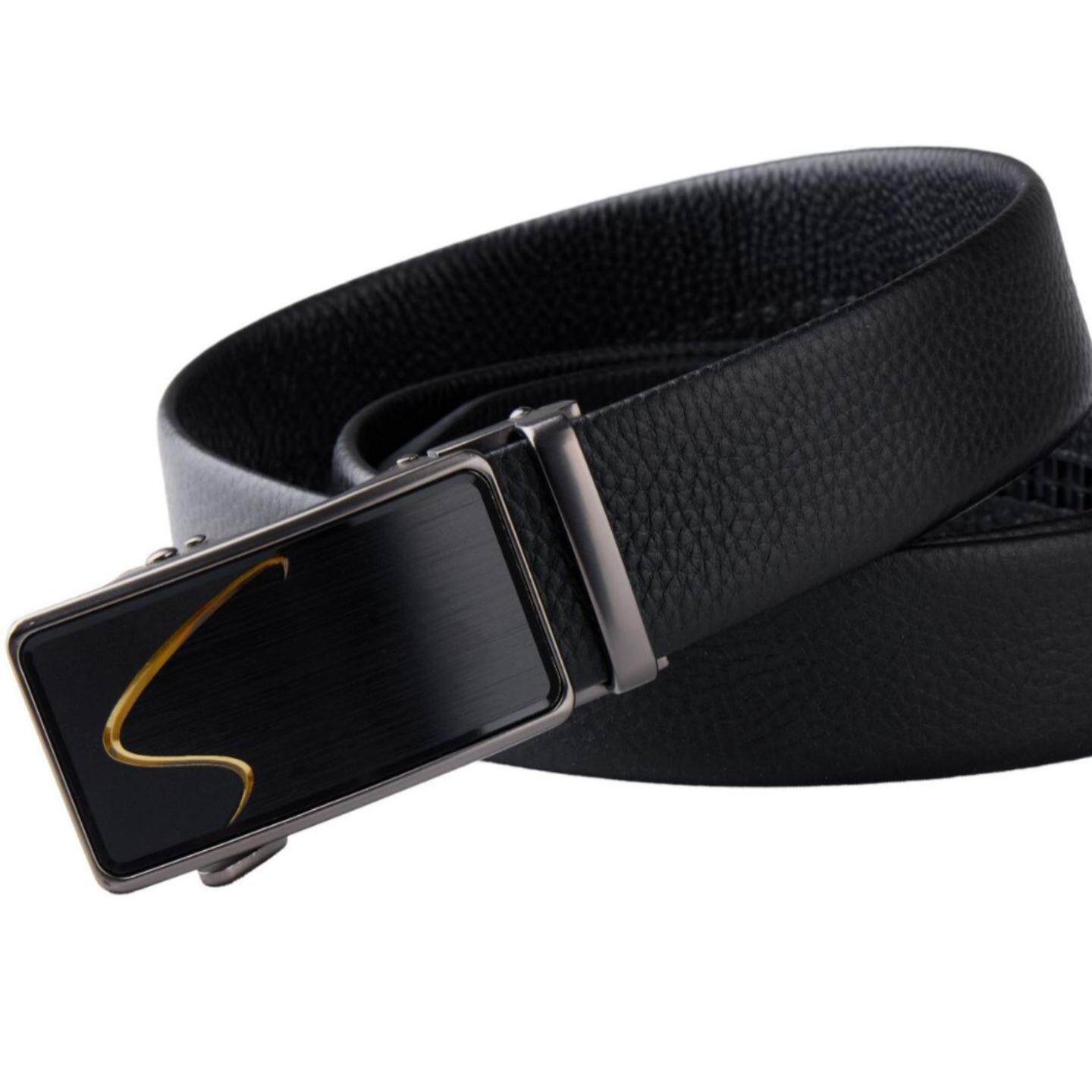 普洛克正品 头层牛皮男皮带加合金扣头真皮腰带裤带自动扣手工