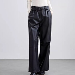 普洛克正品 真皮皮裤女短款高腰显瘦阔腿裤绵羊皮女式短裤休闲裤