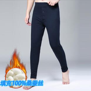 打底裤 普洛克正品 中高腰紧身秋裤 秋冬加厚保暖桑蚕丝棉裤 子 男裤