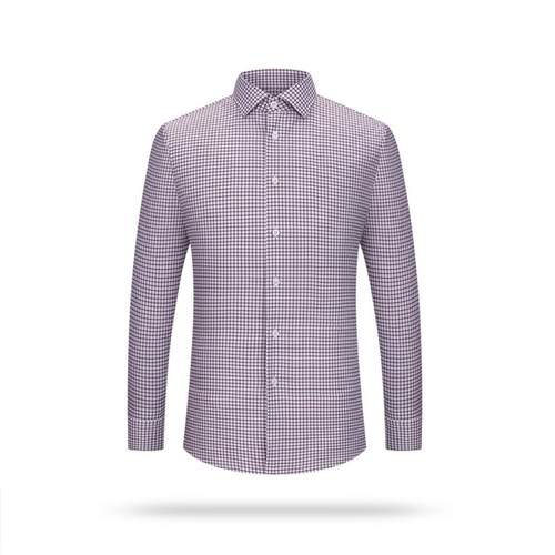 普洛克正品 务衬衫长袖纯棉DP免烫4.0级男装新款职业正装格子衬衣