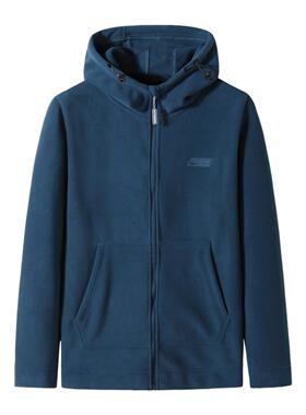 普洛克正品 冬季新男加肥加大码抓绒衣男开衫摇粒绒夹克商务外套