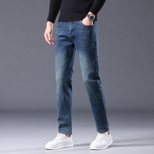 普洛克正品新款男修身小脚裤9分裤弹力非羽绒裤牛仔加长九分裤