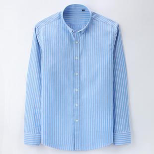 条纹休闲轻商务棉衬衣寸衫 普洛克正品 男白色衬衫 长短袖 春秋新款