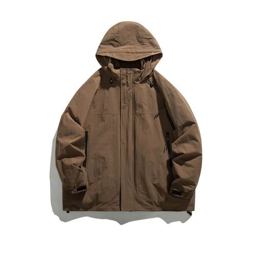 普洛克正品 潮牌三合一连帽冲锋衣工装防风防水可拆卸外套潮棉服