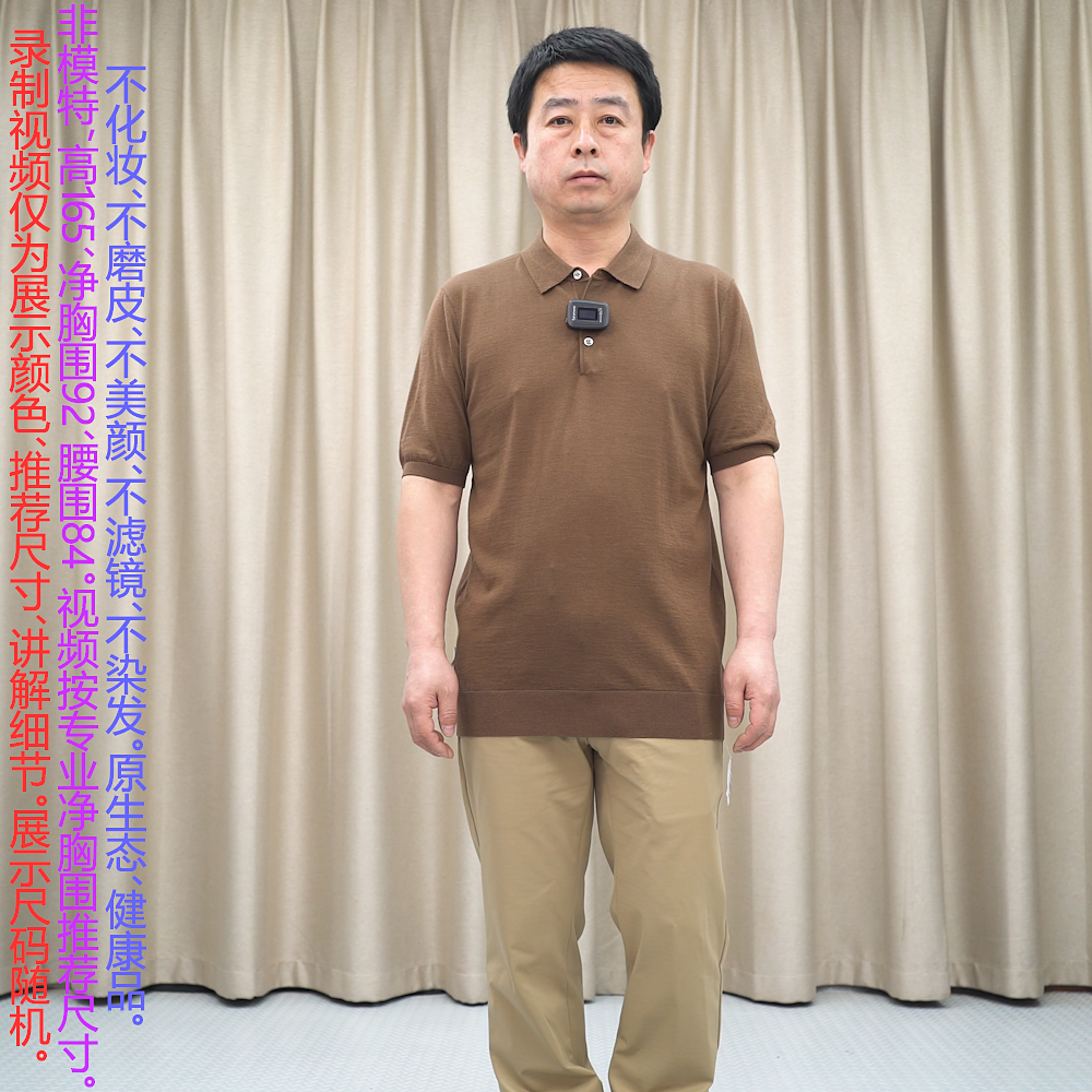 普洛克正品  商务短袖T恤男装精纺100羊毛半袖翻领针织polo衫