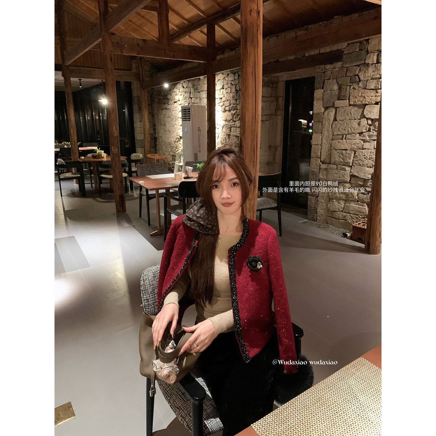 （吴大笑）岁末相许～小香高级赫本风气质复古90白鸭绒羊毛外套女,女装/女士精品,短外套,淘宝优惠券,粉丝福利购,淘宝优惠卷