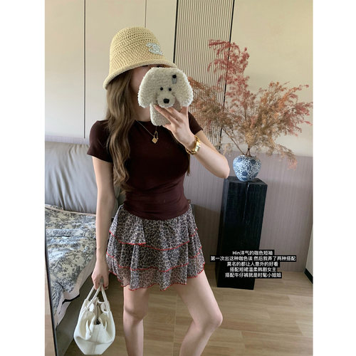 （吴大笑）可露丽晚风～显白NO.1气质舒适透气圆领简约纯棉短袖女