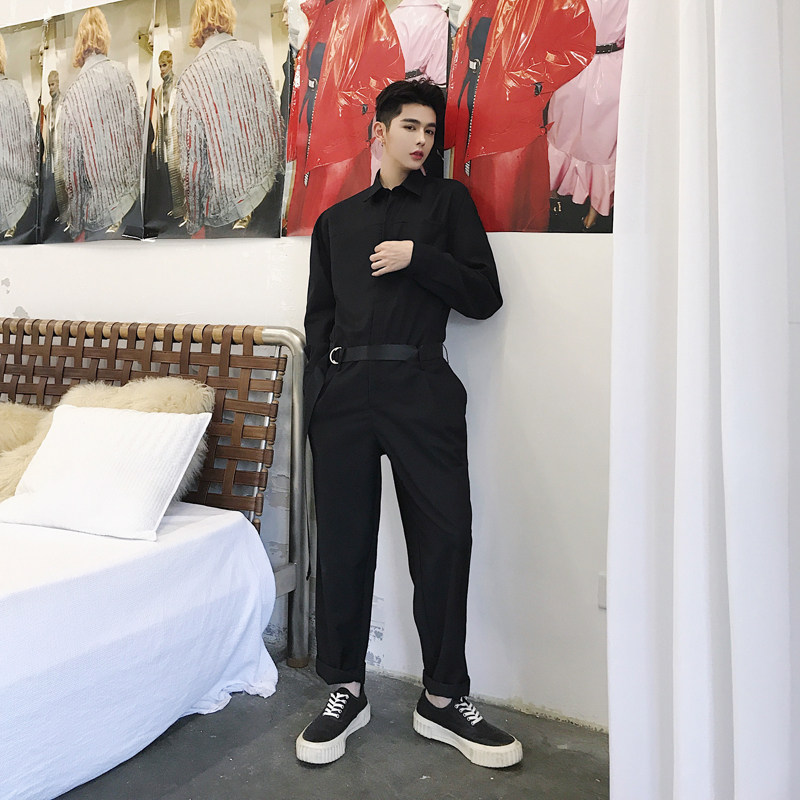 Autumn Hair Stylist clothing one work clothes man Easy Straight Jumpsuits Metrosexual Alternative Long sleeve Conjoined suitin the Men's clothing, Casual pants  category - from Buy2taobao.com to provide professional Taobao agent buy service