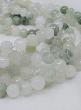 天然天山翠散珠透亮冰种半成品冰翠圆珠子diy手链手工饰品配件