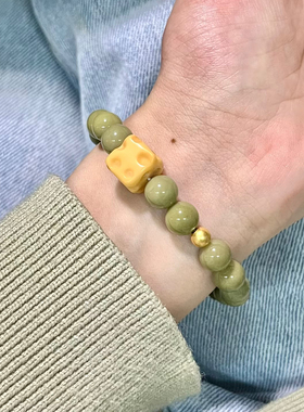 金膏玉奶酪搭配天然石手串暴富