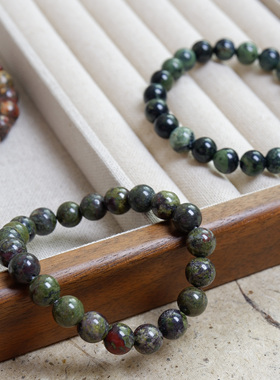 天然花石手串复古多彩纹理手链