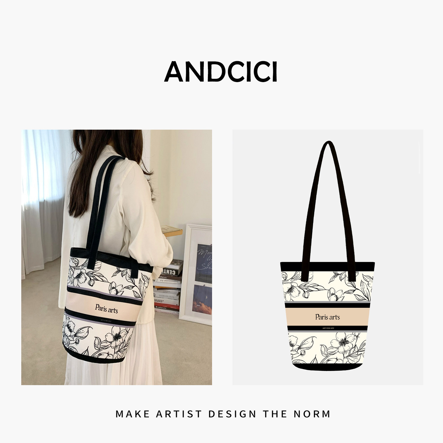 ANDCICI◆艺术家~高级感 长款大容量水桶包帆布手提单肩包托特包,箱包皮具/热销女包/男包,水桶包,淘宝优惠券,粉丝福利购,淘宝优惠卷