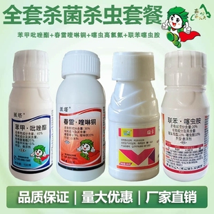 瑞卡槟榔全套杀菌杀虫套组叶斑芽腐炭疽条斑病椰心叶甲钻心虫蚜虫