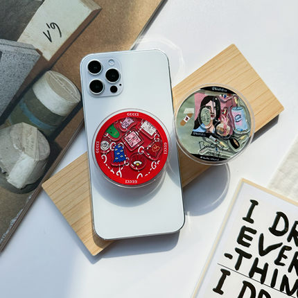 TR手机壳气囊支架独特滑块流沙网红恶搞插画适用iphone14pro安卓