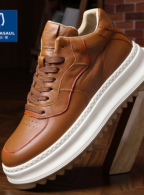 帕达索秋冬真皮马丁靴男复古手工高帮休闲鞋英伦百搭厚底鞋241219