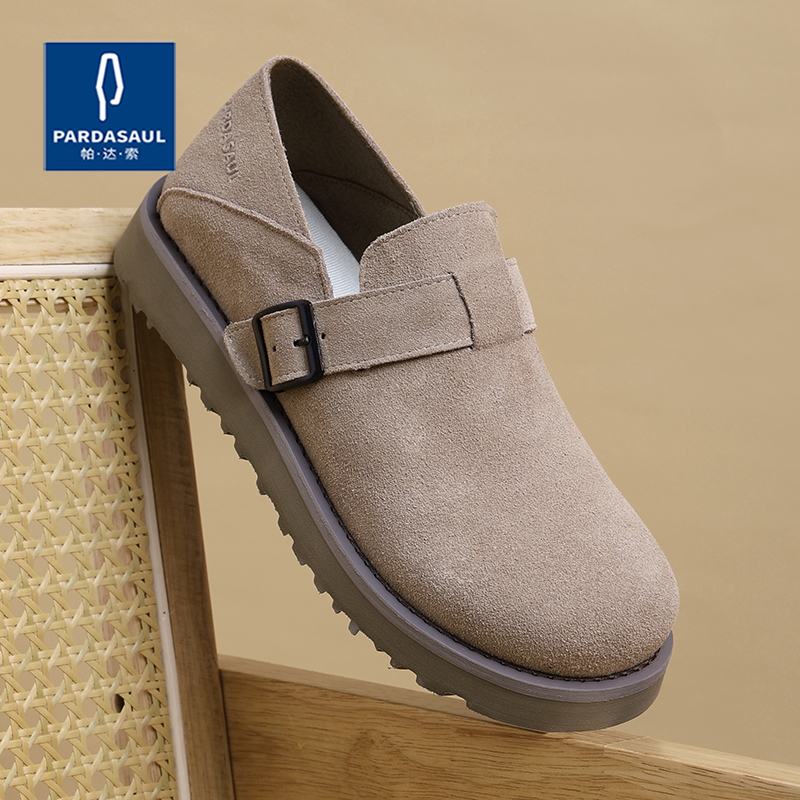 帕达索开车鞋休闲复古勃肯鞋英伦真皮单鞋春新款翻毛皮男鞋250206