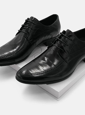 秋季新款皮鞋男英伦风布洛克时尚透气牛皮正装牛津鞋结婚鞋250515