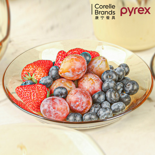 Pyrex康宁餐盘鱼盘2025新款盘子菜盘家用高档琥珀色玻璃餐具套装
