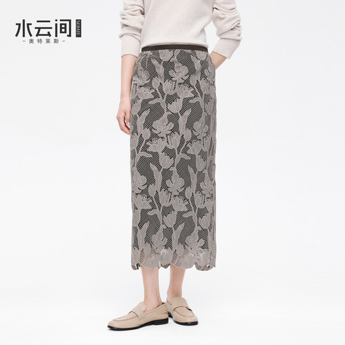 【浪漫蕾丝】水云间法式复古蕾丝半身裙女重工郁金香刺绣包臀裙子