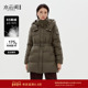 水云间军绿色大立领羽绒服女云朵鹅绒连帽外套户外老钱风2025秋冬