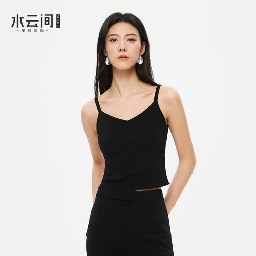 水云间v领毛针织衫背心吊带上衣女修身显瘦无袖内搭打底2026夏款