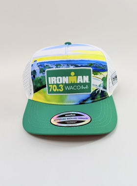 IRONMAN70.3 WACO铁人三项卡车帽 冲孔网眼速干跑步骑行运动帽