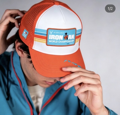 IRONMAN Kona大铁赛事纪念款橙白撞色运动帽户外防晒跑步骑行帽