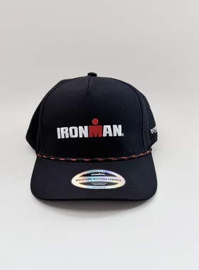 IRONMAN铁人三项卡车帽 黑色网眼速干刺绣户外骑行跑步遮阳纪念帽