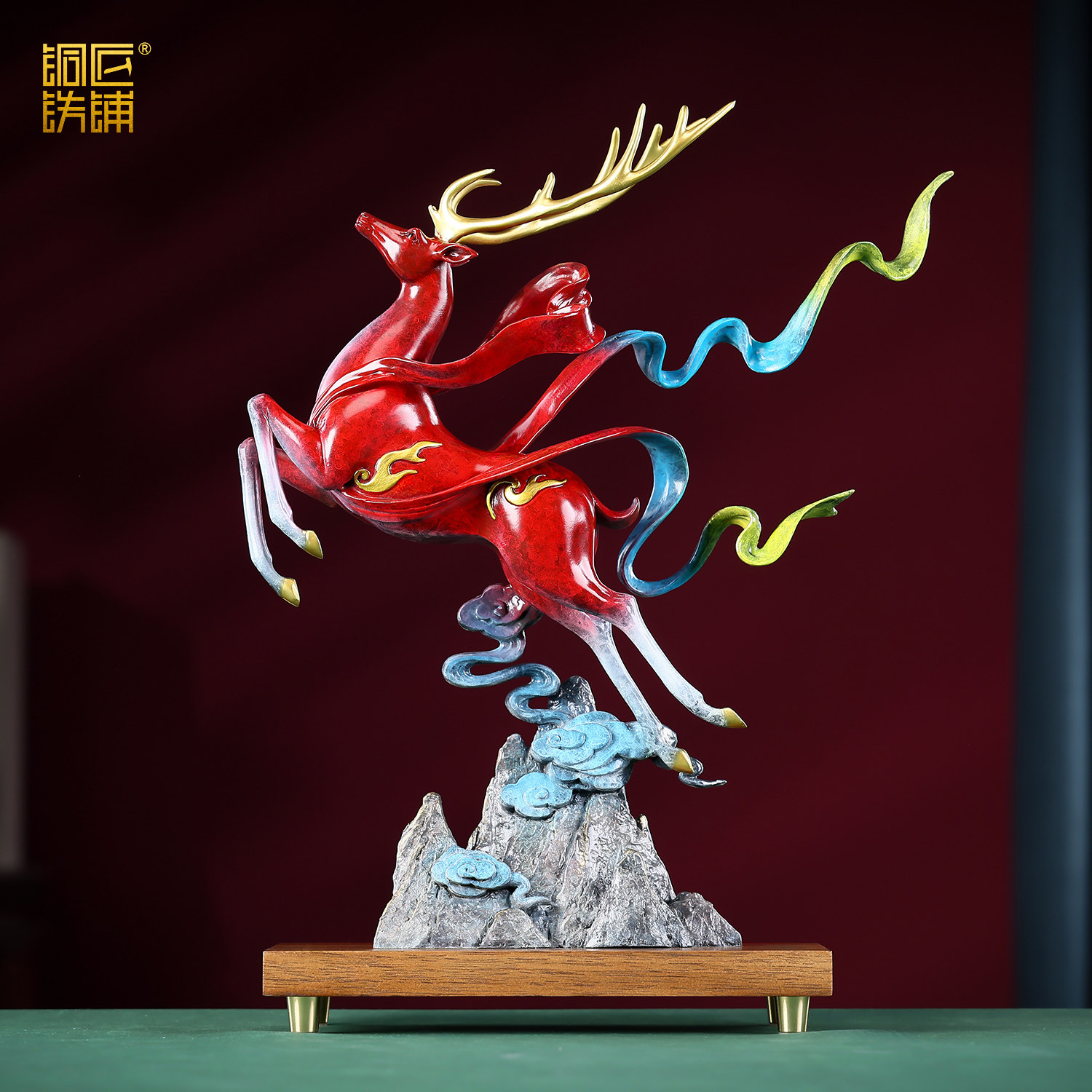 彩铜鹿摆件《一路长虹》中式家居客厅玄关办公室装饰品开业乔迁,家居饰品,装饰摆件,淘宝优惠券,粉丝福利购,淘宝优惠卷