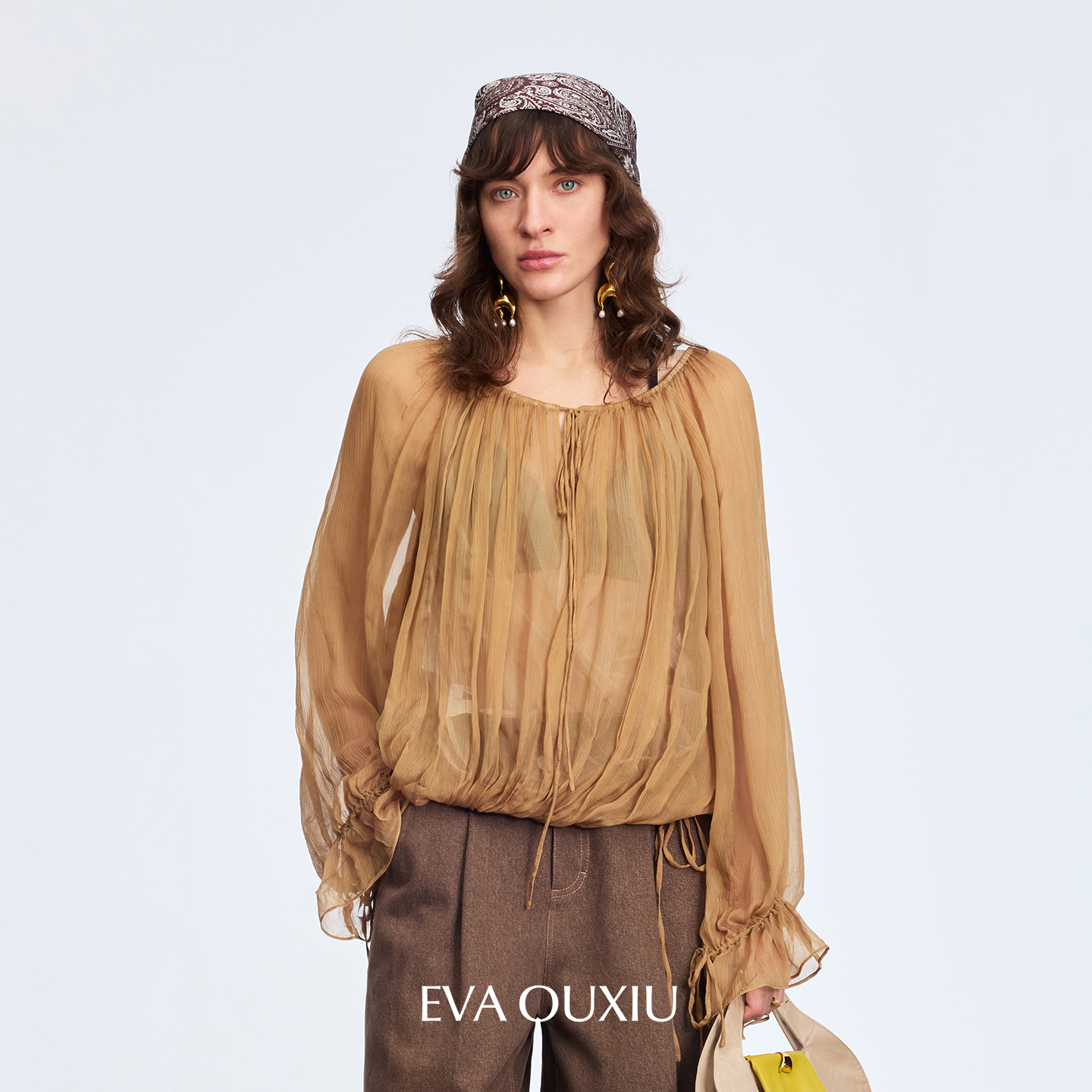 EVAOUXIU【新品】气质真丝衫