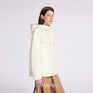 上衣 长袖 EVAOUXIU商场同款 松弛感连帽小狗卫衣2026年春男女情侣装