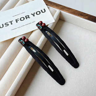 2025新款樱桃bb夹前额刘海一字侧边夹碎发夹子头饰头发卡子女头顶