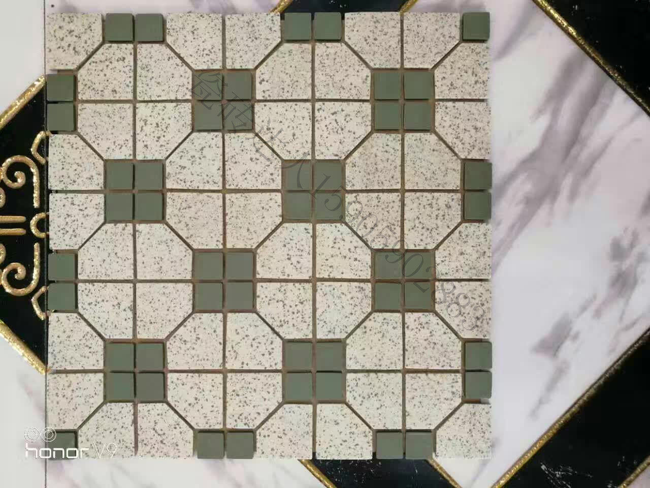 绿色马赛克瓷砖复古怀旧古典装修茶餐厅厨房卫生间阳台防滑墙地砖