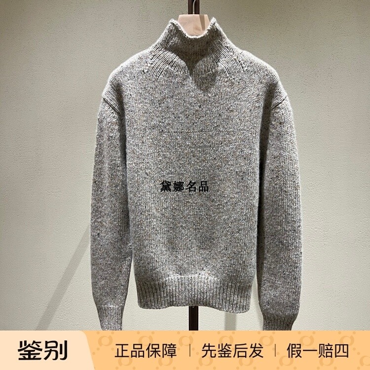 Zegna杰尼亚 Oasi Cashmere 秋冬男士纯羊绒粗线高领毛衣UCK39A6