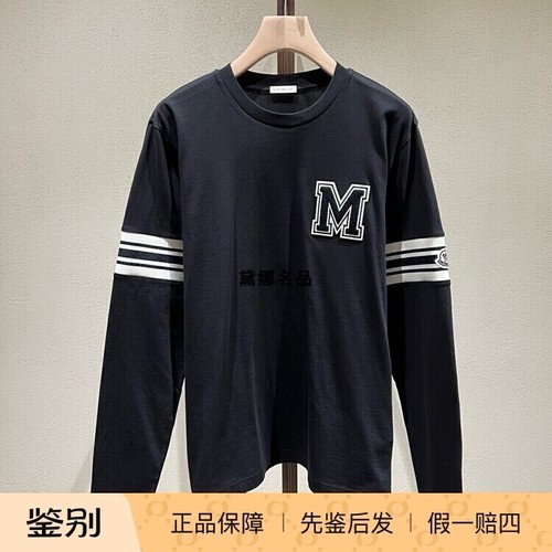 Moncler蒙口双袖标纯棉长袖T恤