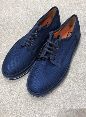 正品现货 Santoni 圣东尼 男士系带网面拼皮休闲鞋 内里羊皮16673
